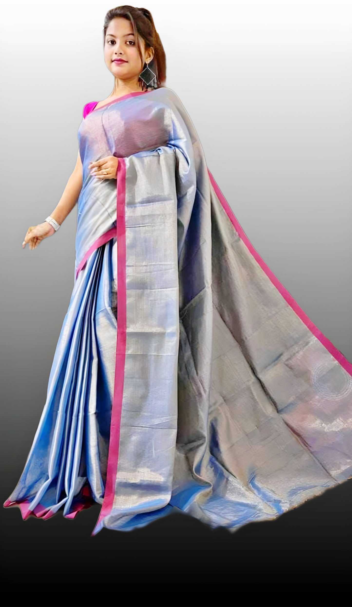 Premium Tissue Linen Bhagalpuri Sarees With Blouse Piece